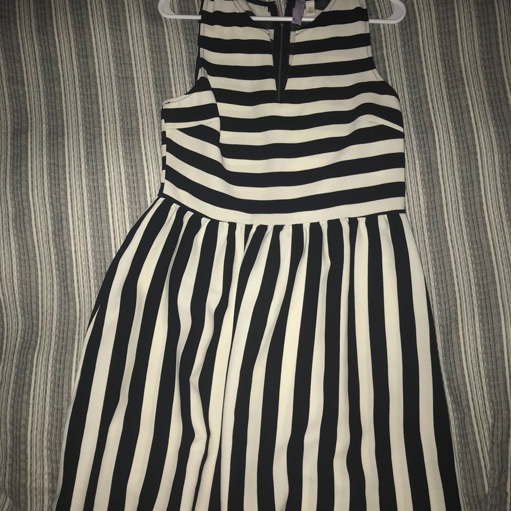 Black and White Striped Dress